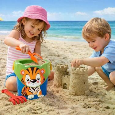 Imagem de Baldinho De Praia Baby Animal Sortido Brinquedo Com Acessórios - Brinq