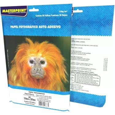 Imagem de Papel Fotografico INKJET A4 GLOSSY Adesivo 130G (7898119186103) - Mast