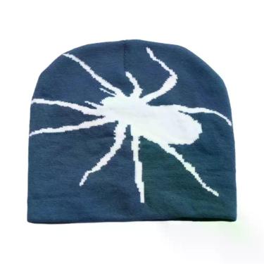 Imagem de Gorro De Inverno Unissex Em Tricô Com Teia De Aranha, Quente E Diverti