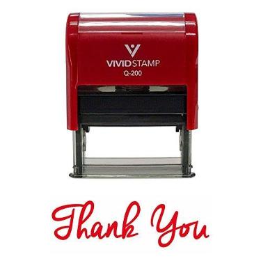 Imagem de Carimbo de borracha autotinta Thank You, Red Ink, 9/16" x 1-1/2" Medium