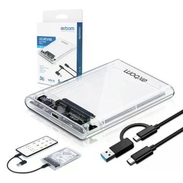 Imagem de Case Tipo C de HD e SSD para Smartphone Tipo-C Android Sata 2.5" Usb 3