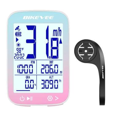 Imagem de Ciclocomputador Bikevee 2,4" IPX7 28 h GPS Altitude