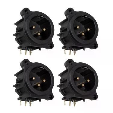 Imagem de Kit 04 Conectores Xlr Macho P/ Pci 3 Polos Wc 4050 Wireconex
