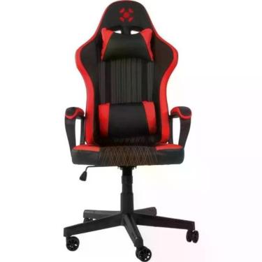 Imagem de Cadeira Gamer Vickers Fortrek com Revestimento Sintético e Balanço Relaxante 3~18º preta-vermelha