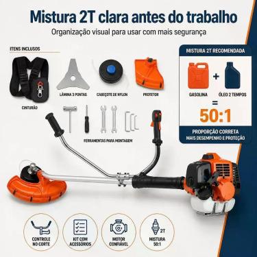 Imagem de Roçadeira a Combustão 143RS para Limpeza de Terrenos Pasto Mato Alto Uso Pesado Husqvarna
