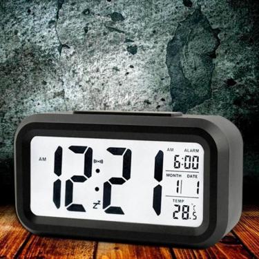 Imagem de Mini Despertador Digital Com Luz Noturna Alarme E Soneca