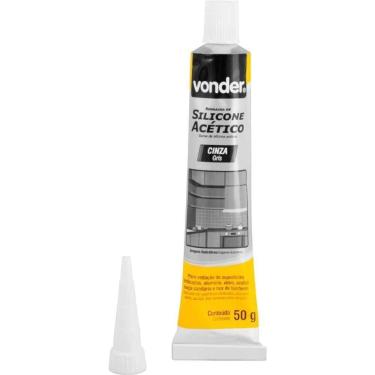Imagem de Borracha Silicone Cinza 50G Acético Tubete Vonder