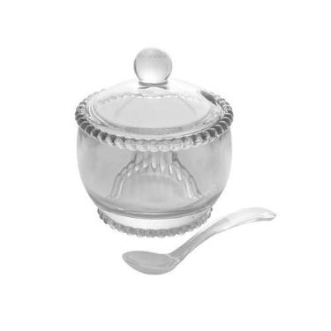 Imagem de Açucareiro Cristal De Chumbo C/Colher Pearl 10X10x11cm - Wolff