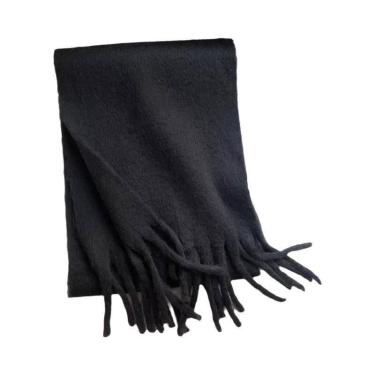 Imagem de Cachecol De Luxo Feminino Em Cashmere, Xale Grosso E Quente Com Franja