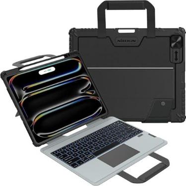 Imagem de Nillkin Capa Magic Keyboard para iPad Pro de 13 polegadas M4 2024, capa portátil para iPad Pro 13 polegadas 2024 com teclado, suporte de lápis, trackpad grande, retroiluminado em 7 cores, proteção