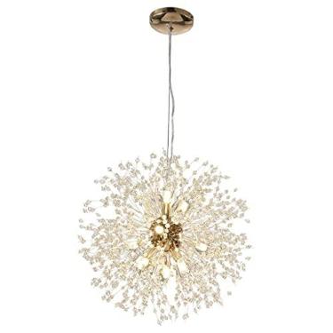 Imagem de Homozy Lustres De Cristal -De-, Lustre Moderno Com 8 Lâmpadas De De Artifício Luminária De Luminária Pen Para Sala De Quarto, Tamanho Real Dourado