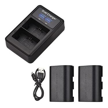 Imagem de Qudai LP-E6 / E6N Kit de bateria e carregador 2pcs 7,4V 2650mAh + 1pc LED2-LPE6 Carregador de bateria para câmera de dois canais Porta USB Substituição da tela LCD para Canon EOS 5D Mark II/III/BD