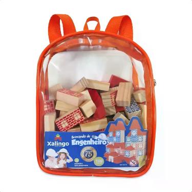 Imagem de Brincando de Engenheiro Minha Mochilinha 100 Peças Xalingo 52779
