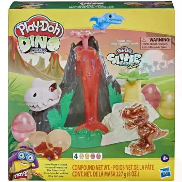 Imagem de Brinquedo Ilha de Lava com Vulcão Ativado Manualmente Erupção de Lava Viscola e Slime Play-Doh Dinossauro Acessórios