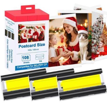 Imagem de Kit de papel fotográfico e tinta CRTBOTW KP-108IN, 108 folhas, 4x6"