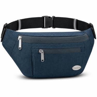 Imagem de Entchin Pochete resistente à água, bolsa de cinto com 4 zíperes (azul)
