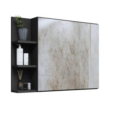 Imagem de Espelheira Suspensa Para Banheiro Armário Com Espelho Closet Porta Pra
