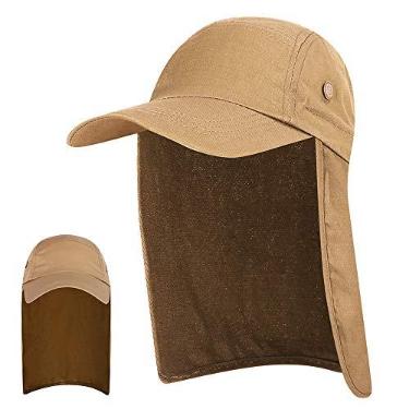 Imagem de Kiboule Boné de proteção solar masculino UPF 50+ de aba larga chapéu de pesca com aba no pescoço