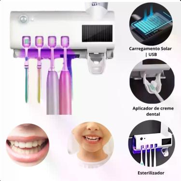 Imagem de Suporte Compacto e Funcional com Esterilizador UV para Escovas - ROMI