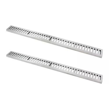 Imagem de Kit 2 Ralo Grelha Linear 8x100CM com Caixilho em Alumínio Polido 7026X2GDA Captação Águas Pluviais 500KG Bivolt GDA