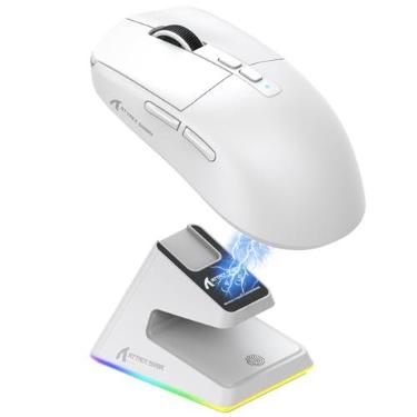 Imagem de MAMBASNAKE Mouse para jogos sem fio Attack Shark X6, base de carregamento magnético RGB, atualização X3, 49 g ultraleve 2,4 GHz/BT5.2/USB-C Tri-Mode, sensor PAW3395 26KDPI, mouse programável G502 para