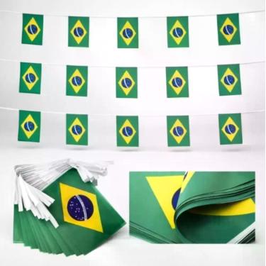 Imagem de Bandeira Brasil Varal C/10M C/30 Un 14x21Cm Br-002 - IMPORTADOS, Unico