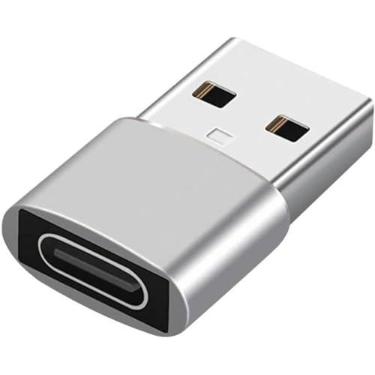 Imagem de MD9 - Adaptador USB A Macho x Tipo C Fêmea - OTG Cinza