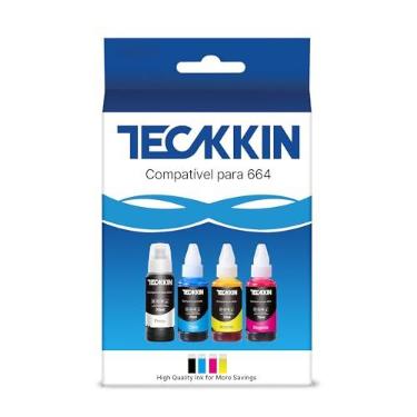 Imagem de TECKKIN Kit 4 Refil Tintas compatível para Epson 664 T664 para L395 L380 | Compatível para Epson EcoTank Impresoras L120 L220 L310 L380 L375 L455 L495 L575 L606 L655 L656 L121 L210 M100 M105