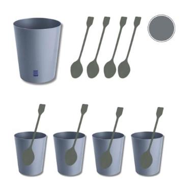 Imagem de Kit 100 Copinhos Para Docinhos Brigadeiro Redondo 25 Ml e 100 Mini Colher (PRATA)