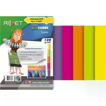 Imagem de Bloco para Educacao Artistica Lumi A4 5 Cores 120G.25F.21X29 Pacote - 