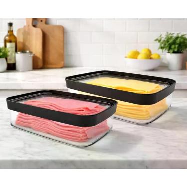 Imagem de Kit De 02 Porta Frios Alimentos Transparente Hermético - HELSIM