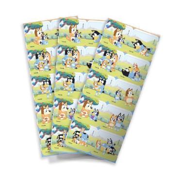 Imagem de 30 Adesivos Quadrado Festa Bluey 4x4cm Festcolor Licenciado - Inspire 