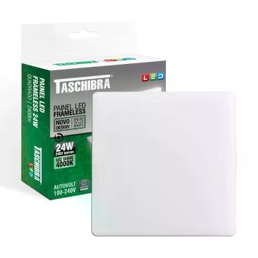 Imagem de Painel De Led Frameless Quadrado Embutir/sobrepor 24w Bivolt Taschibra 4000k Luz Neutra