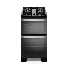 Fogão 4 bocas Electrolux Preto Experience Mesa vidro, 2 Fornos e Tripla Chama (FE4DP) 127V