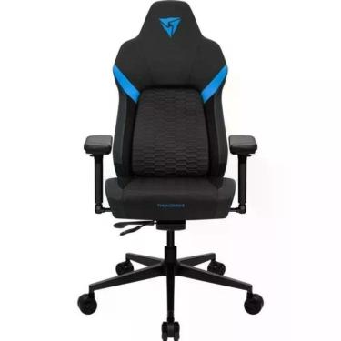 Imagem de Cadeira Gamer Core Smart Racer em Couro Sintético com Suporte Lombar Automático e Mecanismo SYNC5 Azul-preta