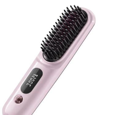 Imagem de ESCOVA ALISADORA SEM FIO- Alisa e Anti-Frizz, Deixa o Cabelo Liso e Brilhante sem Danificar (Cerdas de Cerâmica)