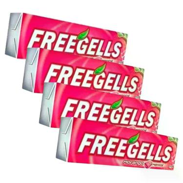Imagem de Kit 4 Bala Freegells Sabor Morango Drops 27,9g