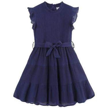 Imagem de Bumeex Vestido de festa casual para meninas adolescentes adolescentes 4-15 anos, Azul marino, 14-15 Anos