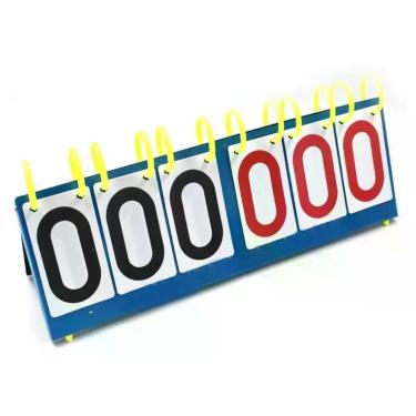 Imagem de Placar De Mesa Manual Dobrável 6 Dígitos Contador De Pontos Até 999 Para Esportes