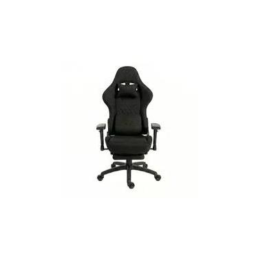 Imagem de Cadeira Gamer Husky Tempest 4D, Até 145kg, Braços 4D, Almofadas, Reclinável 150º, Tecido, Descanso para Pés, Preta Tecido - HCG700PTT4D