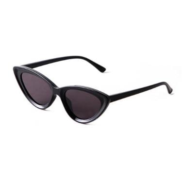 Imagem de VFDHN Óculos de sol retro transparente olho de gato feminino masculino glitter triângulo quadro óculos de sol, c1, tamanho único