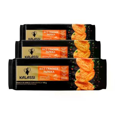 Imagem de Biscoito de Arroz Importado Kalassi Páprika 3 Pacotes D 100g, Páprika