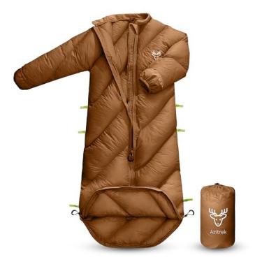 Imagem de AZITREK Sacos de dormir infantis que podem ser andados para crianças, meninos, meninas (2 a 4 anos) - Saco de dormir inchado para acampamento, lavável à máquina, compacto (até 117 cm), festa do pijama