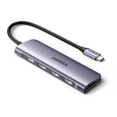 Imagem de Hub Adaptador Multifuncional Ugreen 6 Em 1 P/usb-c Cinza