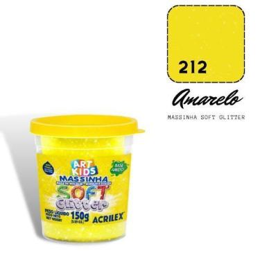 Imagem de Massinha de Modelar Acrilex Soft Glitter 150g Amarelo