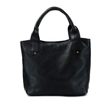 Imagem de Bolsa Preta Feminina de Couro