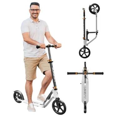 Imagem de Scooter para adultos – Scooter adulto, dobrável, altura ajustável, rodas grandes, armação leve toda em alumínio | Adequado para adolescentes a partir de 12 anos | Limite de peso de 120 kg, patinete