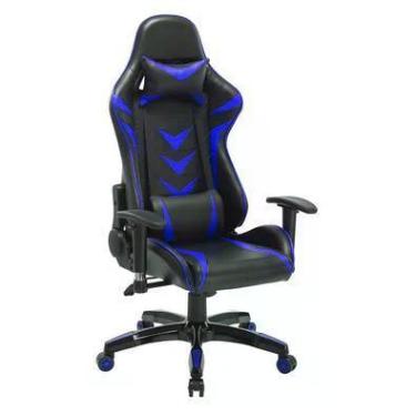 Imagem de Cadeira Gamer Pelegrin, Até 150KG, Em Couro PU, Reclinável, Preta E Azul - PEL-3003