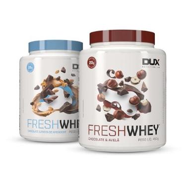 Imagem de FRESH DUO - POTE 450g Chocolate Belga e Avelã + Chocolate e Pasta de Amendoim