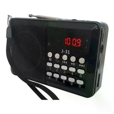 Imagem de Rádio Fm  Recarregável Entrada Pen Drive E Cartão Memória - Cmik